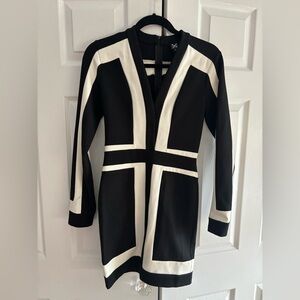 Adam Monochrome Long Sleeve Dress